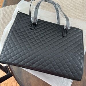 Black Quilted Tote Bag